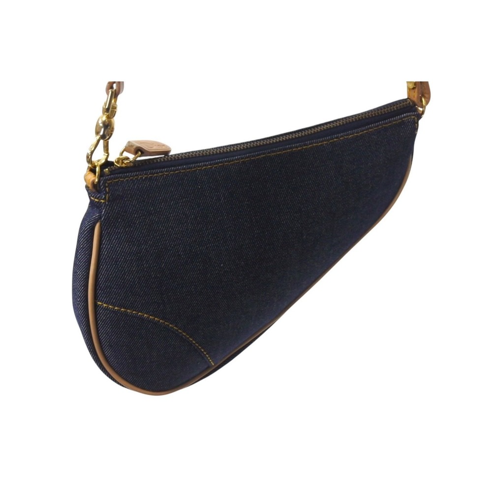 Christian Dior Saddle Bag Accessory Blue Denim - Picture 4 of 8